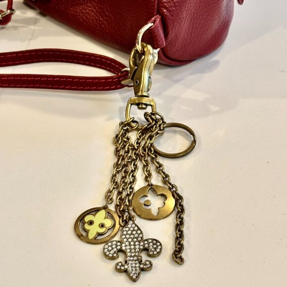 Vintage Kathy Van Zeeland FLEUR DE LIS Charm Keychain Fob signed Rare - Picture 8 of 11